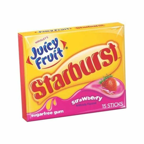 Wrigley's Juicy Fruit Gum Starburst Strawberry 15pk 40.5g Wrigley's Juicy Fruit Gum Starburst Strawberry 15pk 40.5g