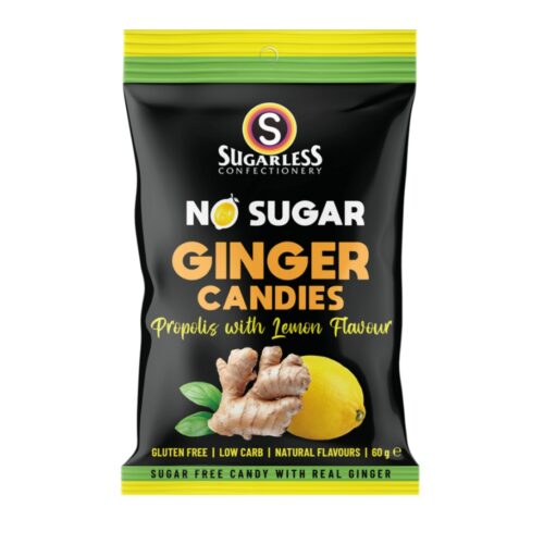 Sugarless Ginger Candies [Propolis with Lemon Flavour] 60g