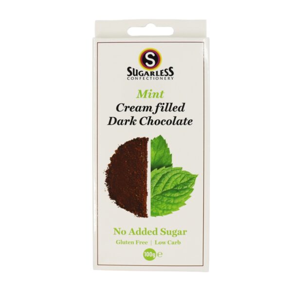 Sugarless Chocolate Dark Mint Cream Filled 100g