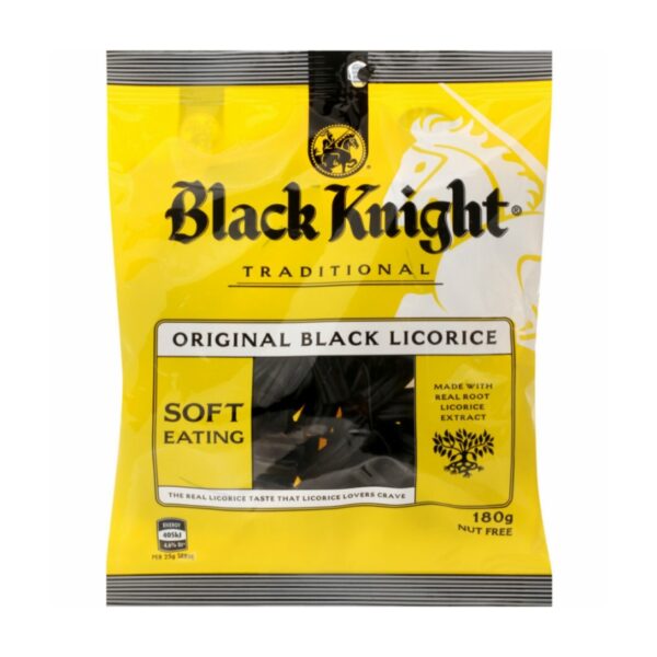 Black Knight Original Black Licorice 180g Black Knight Original Black Licorice 180g