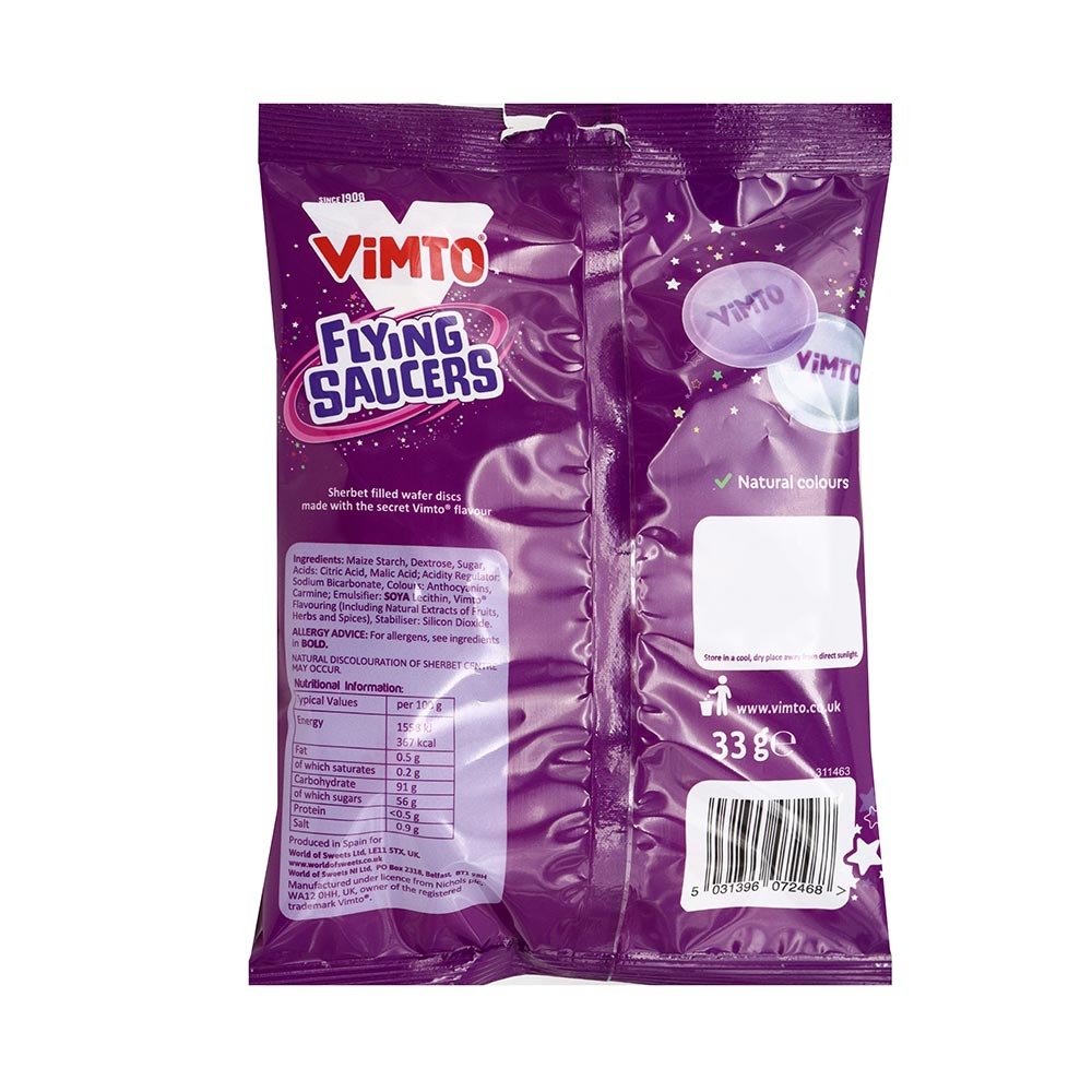 Vimto Flying Saucers 33g - Wicked Sweets & Lollies