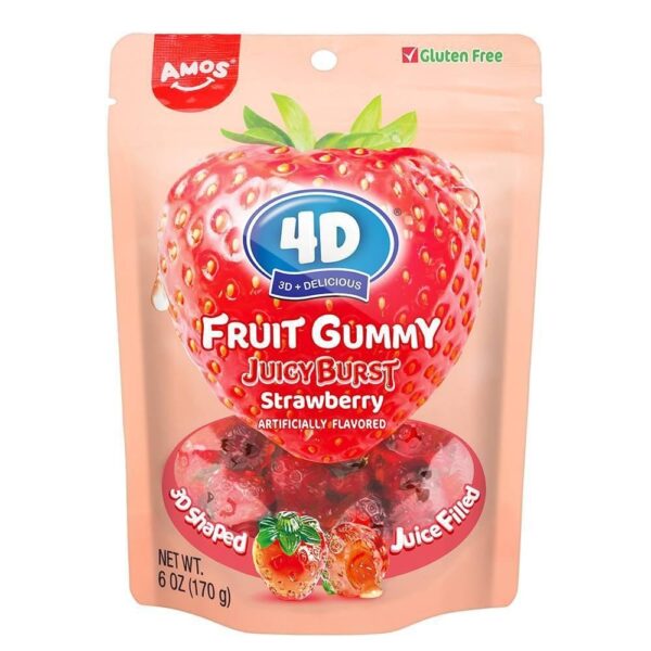 Amos 4D Fruit Gummy Strawberry Burst 170g