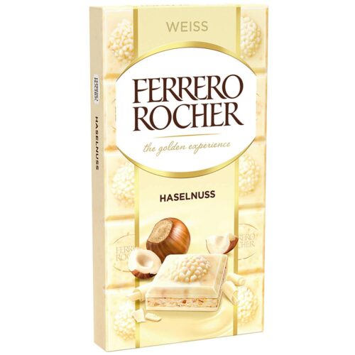 Ferrero Rocher White Milk Chocolate Bar 90g