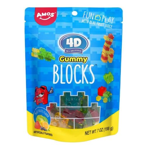 Amos 4D Gummy Blocks 198g Amos 4D Gummy Blocks 198g